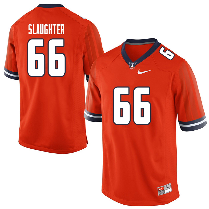 Men #66 Jordyn Slaughter Illinois Fighting Illini College Football Jerseys Sale-Orange